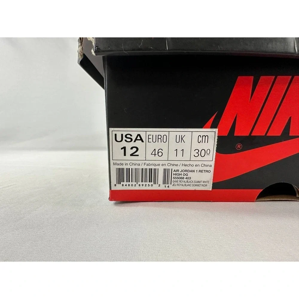 Nike Air Jordan 1 Retro High OG 'Game Royal' 555088-403 Men's Size 12
